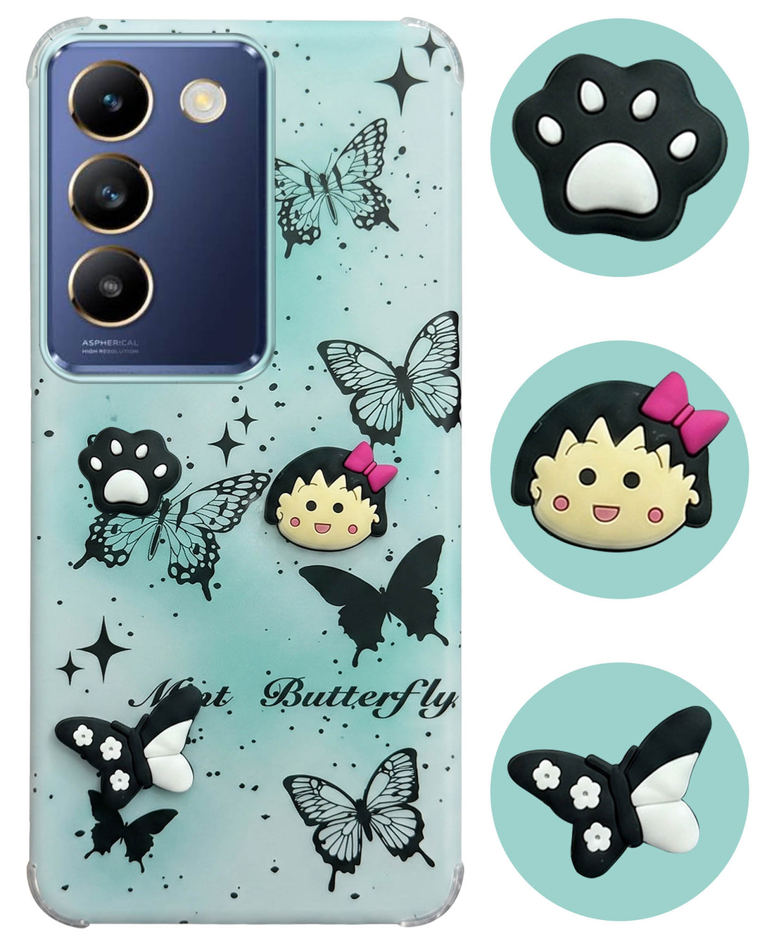 For Vivo T3 5G Back Cover Case (3D Cute Cartoons | Hard Back Side Soft | Matte Premium Finish | HD Printing)
