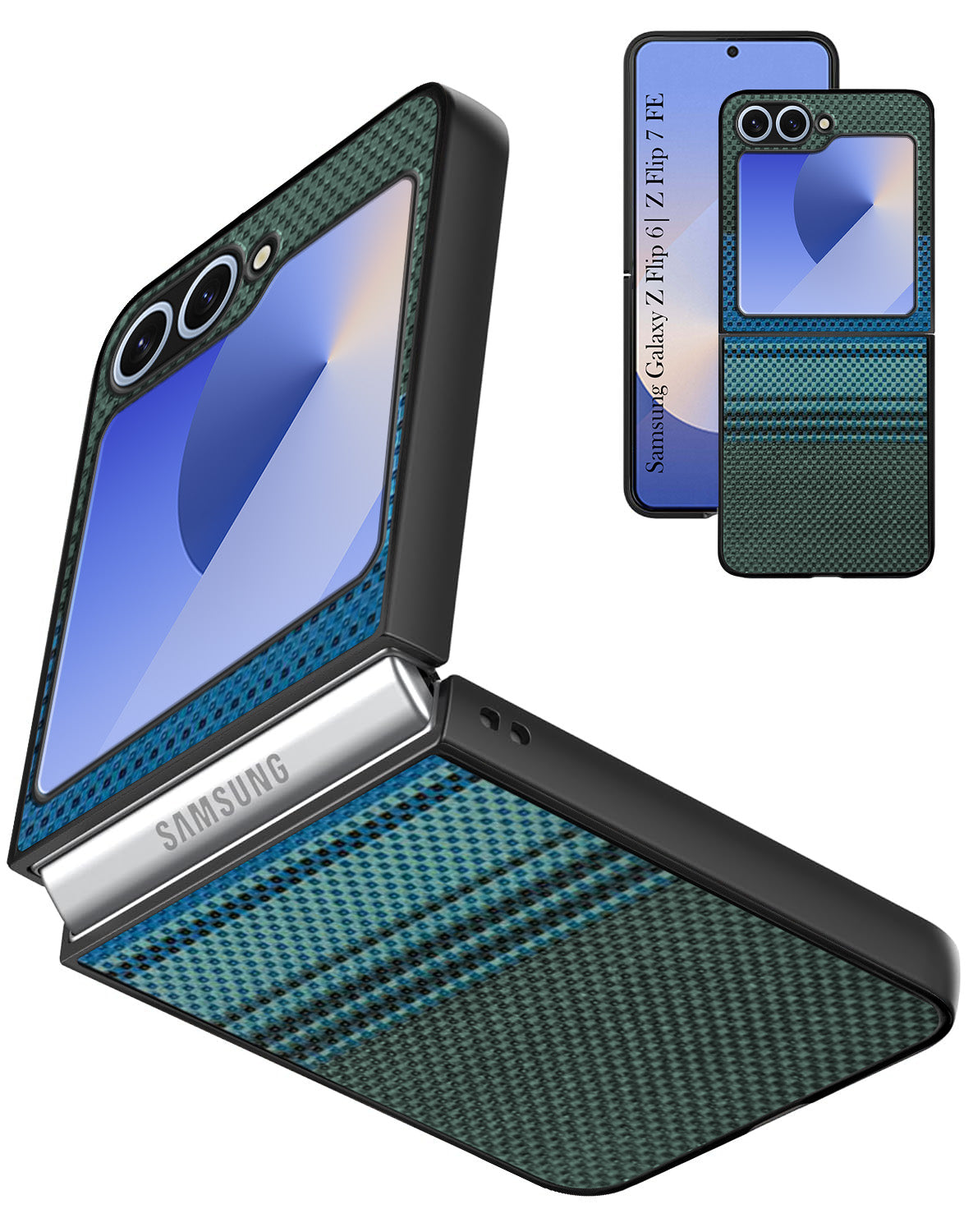 For Samsung Galaxy Z Flip 6 5G | Samsung Galaxy Z Flip 7 FE Back Flip Case Cover (Craft Printed Design | Hybrid Texture | Inside Microfiber Cloth)