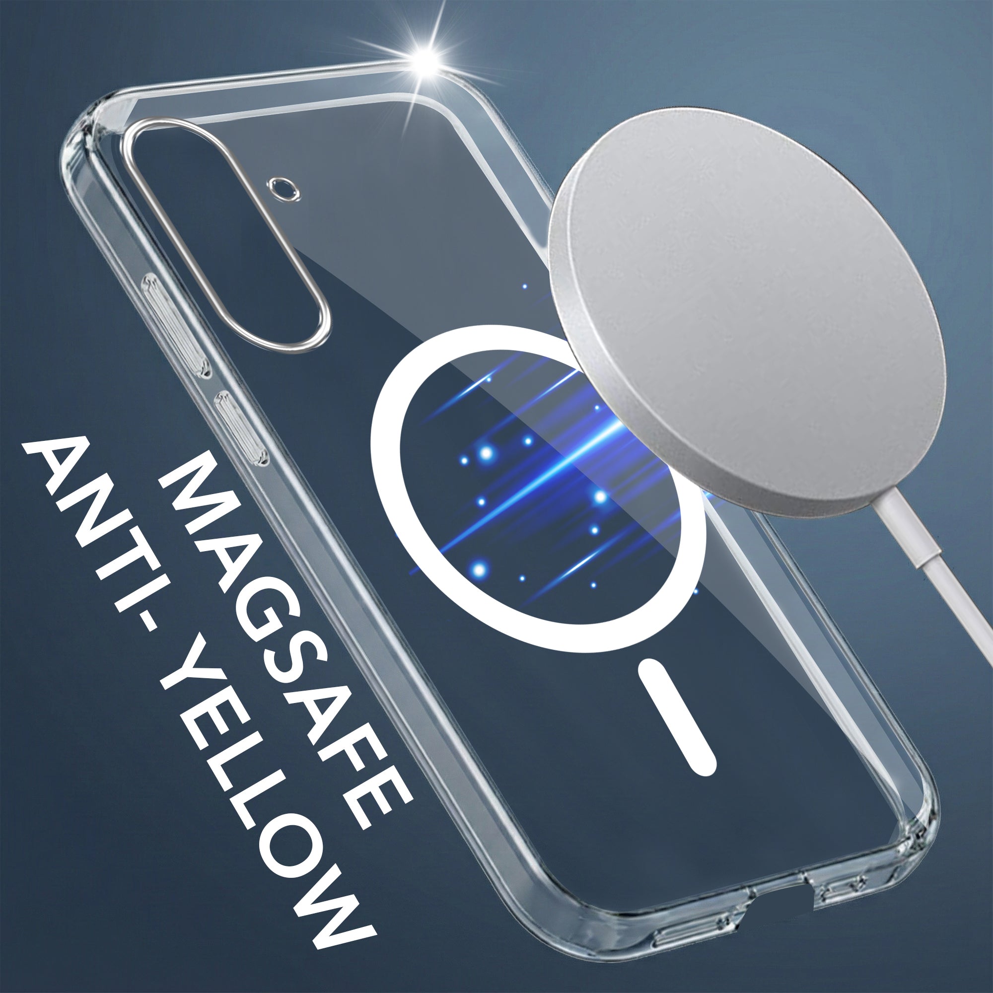 For Samsung Galaxy A36 5G Back Cover Case Lifetime Anti-Yellow MagSafe Compatible Clear (Sleek Hard Crystal | Shockproof and Camera Protection)