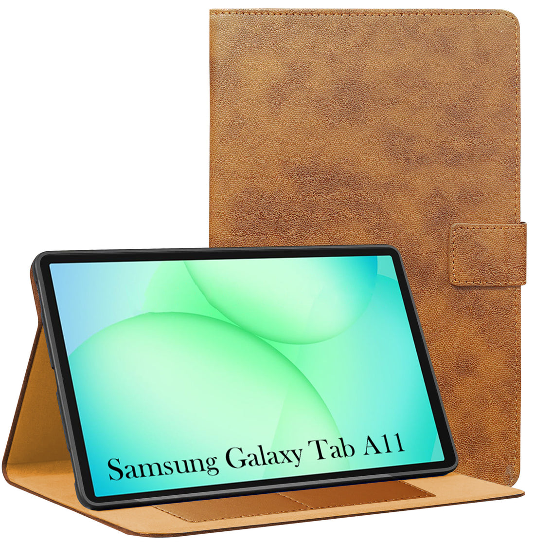 For Samsung Galaxy Tab A11 8.7 Inch SM-X133/X135/X135F Flip Cover Folio Cover (PU Matte Leather | Multi-Angle Smart Stand | Card Storage Slots | Silicone Back Pouch)