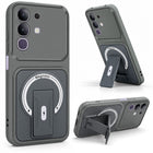 For Vivo T4x | Vivo Y31 Pro Back Case Cover Metallic (Hybrid Armor Kickstand | MagSafe Compatible | Camera Protection Shockproof)