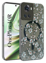 For OnePlus 10R Back Cover Case (Cute Floral Design | Flower Print for Girls | MagSafe Compatible Wireless Charging)