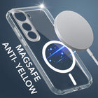 For Vivo Y400 Back Cover Case Lifetime Anti-Yellow MagSafe Compatible Clear (Sleek Hard Crystal | Shockproof and Camera Protection)