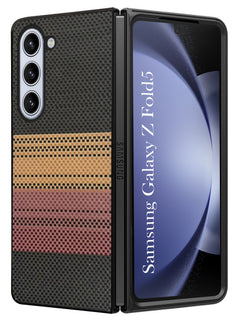 For Samsung Galaxy Z Fold 5 5G Back Flip Case Cover (Craft Printed Design | Hybrid Texture | Inside Microfiber Cloth)