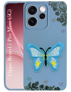 For Oppo Reno15 Pro Mini 5G | Oppo Reno 15 Pro Mini 5G Back Cover Case (Soft Butterfly Embroidery | Women Teen Girls | Camera Protection| Matte Silicone)