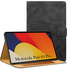 For Motorola Moto Pad 60 Pro 12.7 Inch Flip Cover Folio Cover (PU Leather | Multi-Angle Smart Stand | Card Storage Slots | Silicone Back Pouch)