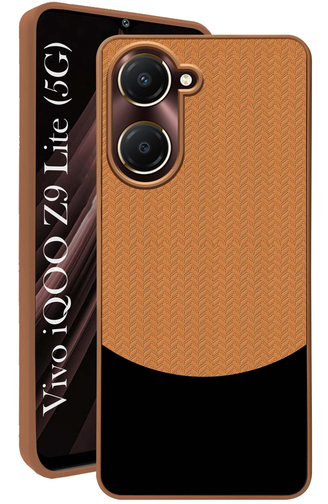 For Vivo iQOO Z9 Lite Back Cover Case (Elegant PU Leather Finish | Premium Minimalist Professional | Camera Protection Bump)
