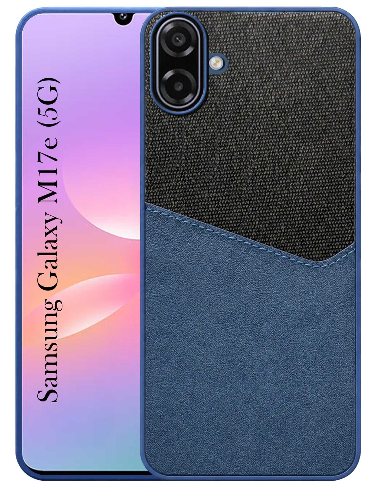 For Samsung Galaxy M17e Back Cover Case (Dual PU Leather Stitch | Professional Minimalist | Soft and Flexible)