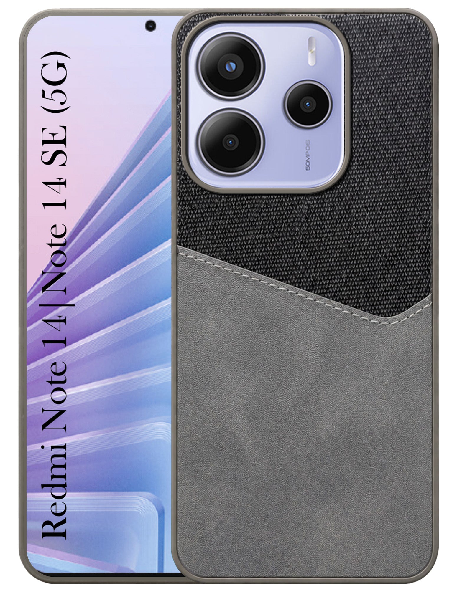 For Redmi Note 14 Back Cover Case (Dual PU Leather Stitch | Professional Minimalist | Soft and Flexible)