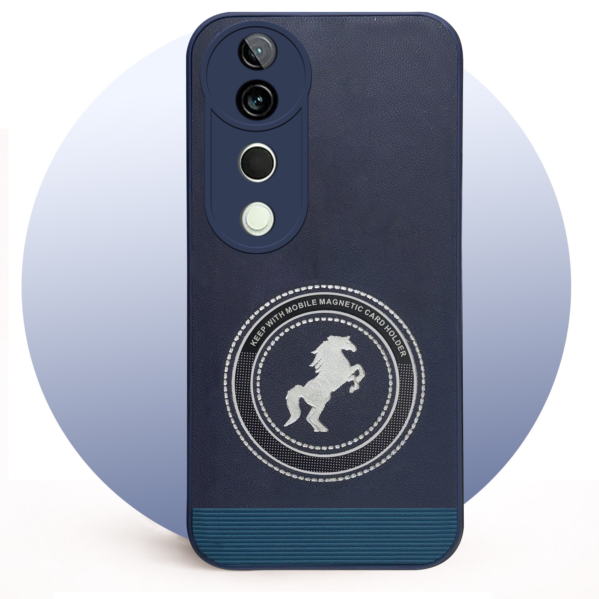 For Vivo T3 Ultra Back Cover Case PU Leather Finish Back Cover Case (Professional Minimalist Texture | MagSafe Compatile | Camera Protection | Sleek Sober Formal)