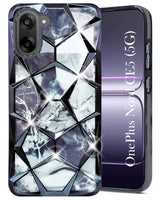 For Oneplus Nord CE 5 Back Cover Case (Dual Design Glitter Sparkle and Detachable Diamond Print Case | Soft and Flexible)