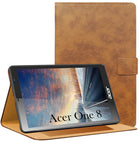 For Acer One 8 8 Inch Flip Cover Folio Cover (PU Matte Leather | Multi-Angle Smart Stand | Card Storage Slots | Silicone Back Pouch)