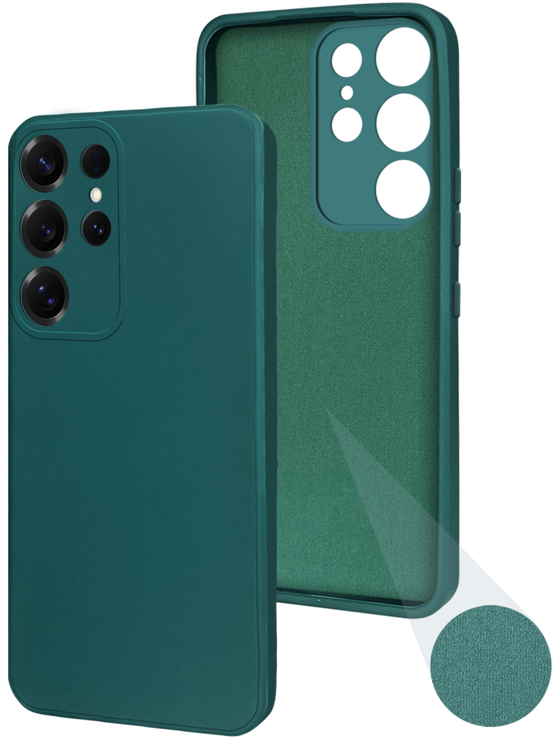 For Samsung Galaxy S25 Ultra Back Cover Case ( Matte Finish Silicone with Inside Fiber cloth)