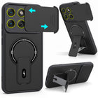 For Motorola Moto Edge 70 Back Case Cover Metallic (Hybrid Armor Kickstand | Sliding Shutter Camera Protection | MagSafe Compatible)