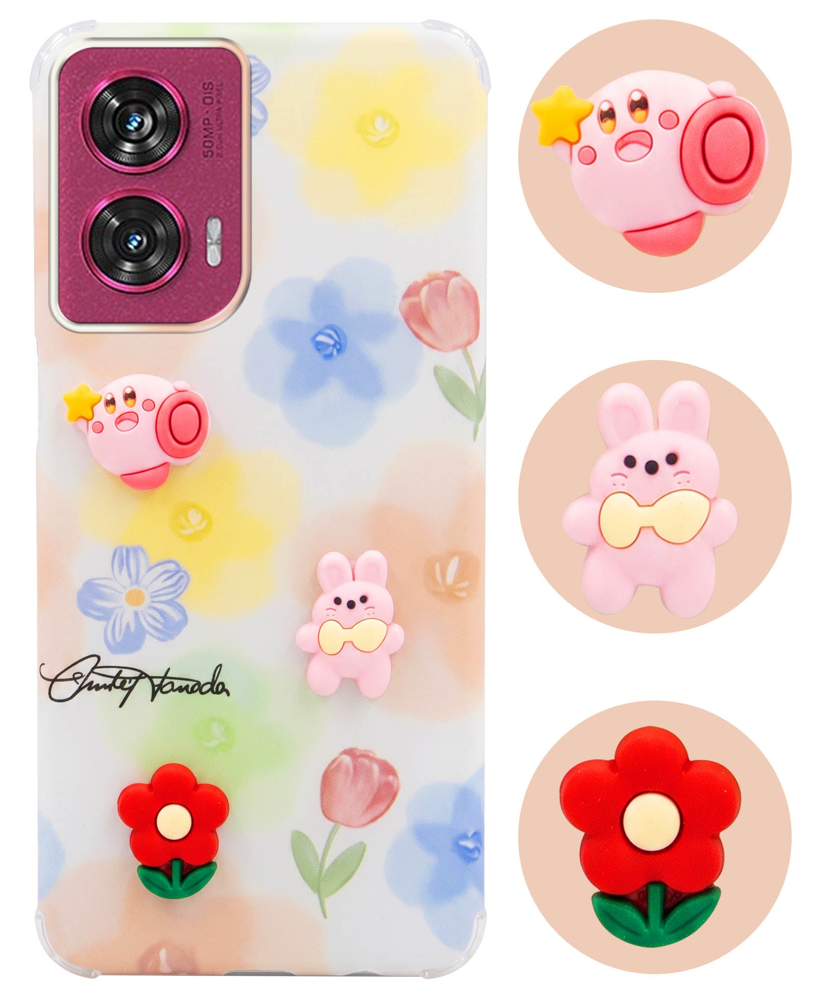 For Motorola Moto Edge 50 Fusion Back Cover Case (3D Cute Cartoons | Hard Back Side Soft | Matte Premium Finish | HD Printing)