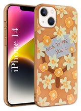 For Apple iPhone 14 Back Cover Case (Cute Floral Design | Flower Print for Girls | MagSafe Compatible Wireless Charging)