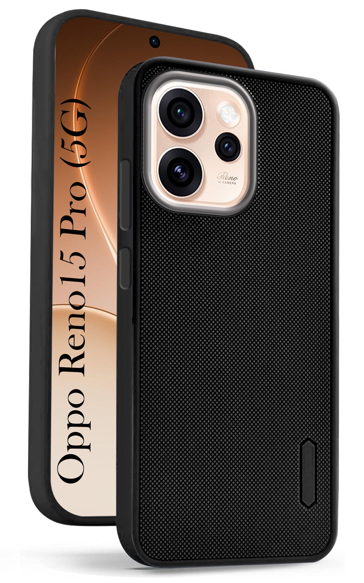 For Oppo Reno15 Pro 5G | Oppo Reno 15 Pro 5G Back Cover Case Rubberised (Textured Grip Design | Micro-Fiber Cloth Inside | Slim and Light Weight | Soft Touch and Feel)