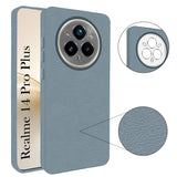 For Realme 14 Pro Plus 5G Back Cover Case (Glass Like Camera Protection | Leather Feel | Minimalist Professional Grip)