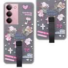 For Realme 14X Back Cover Case (3D Cute Heart Strap Holder | Camera Protection | Designer Girls Print)