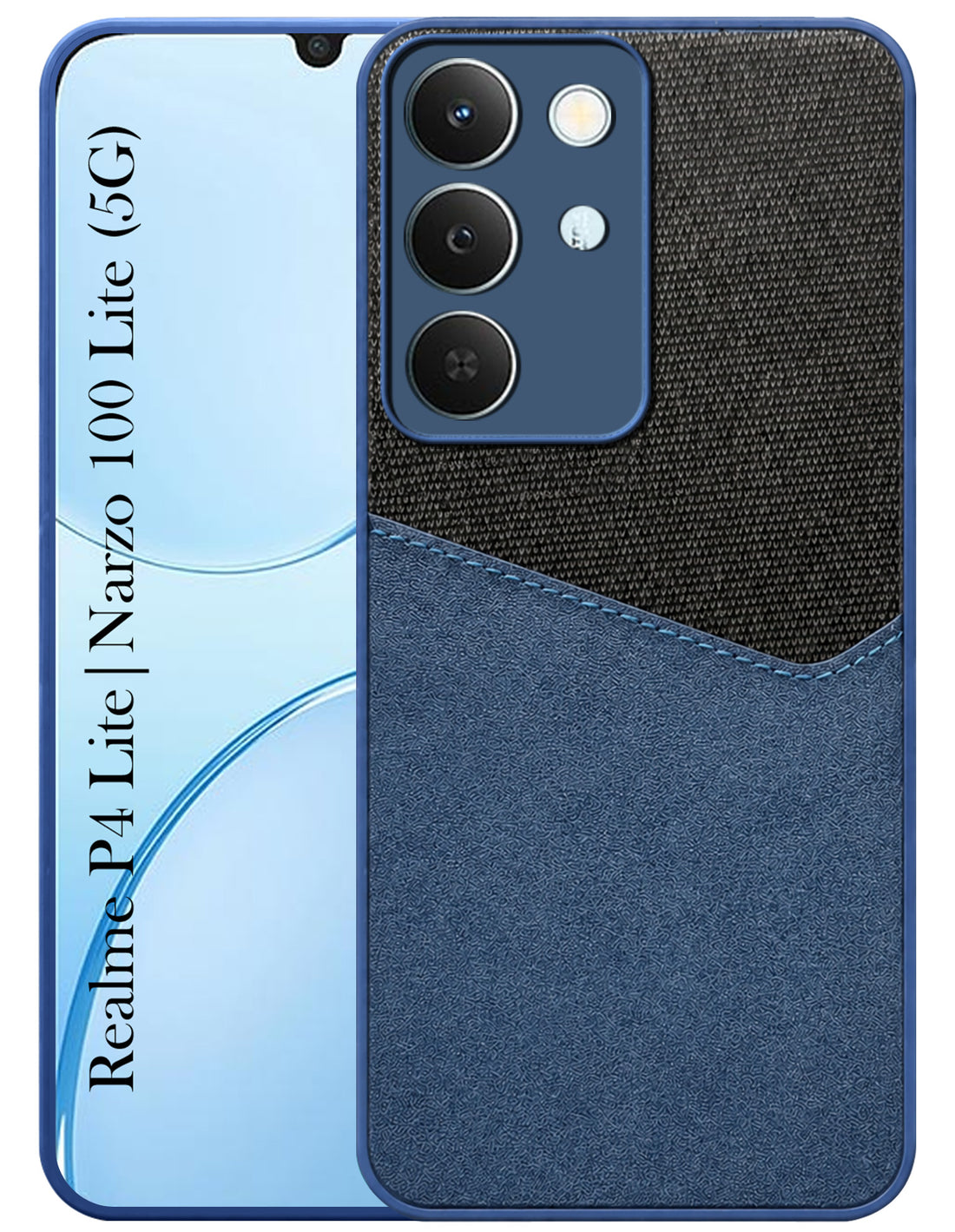 For Realme P4 Lite 5G | Narzo 100 Lite 5G Back Cover Case (Dual PU Leather Stitch | Professional Minimalist | Soft and Flexible)