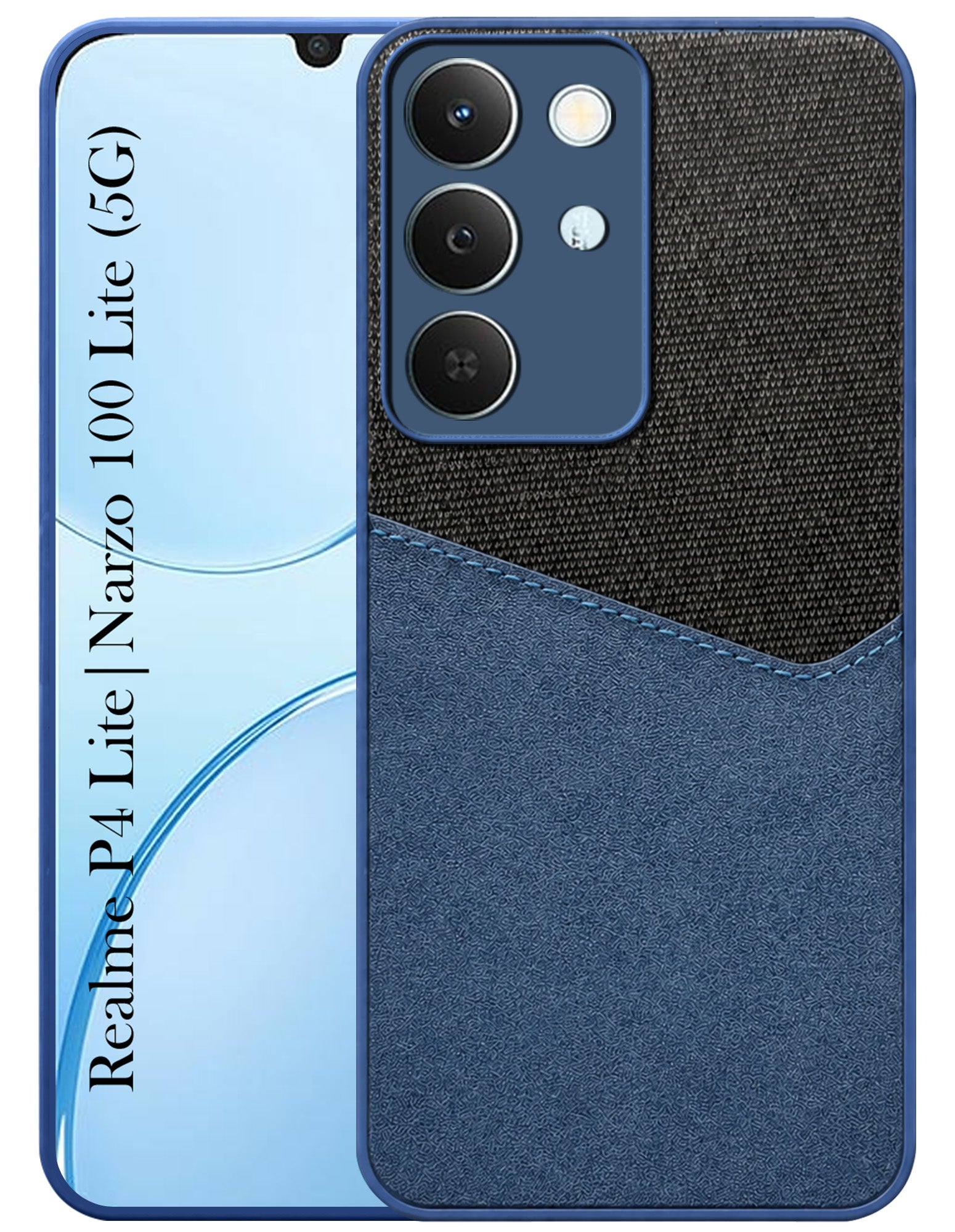 For Realme P4 Lite 5G | Narzo 100 Lite 5G Back Cover Case (Dual PU Leather Stitch | Professional Minimalist | Soft and Flexible)
