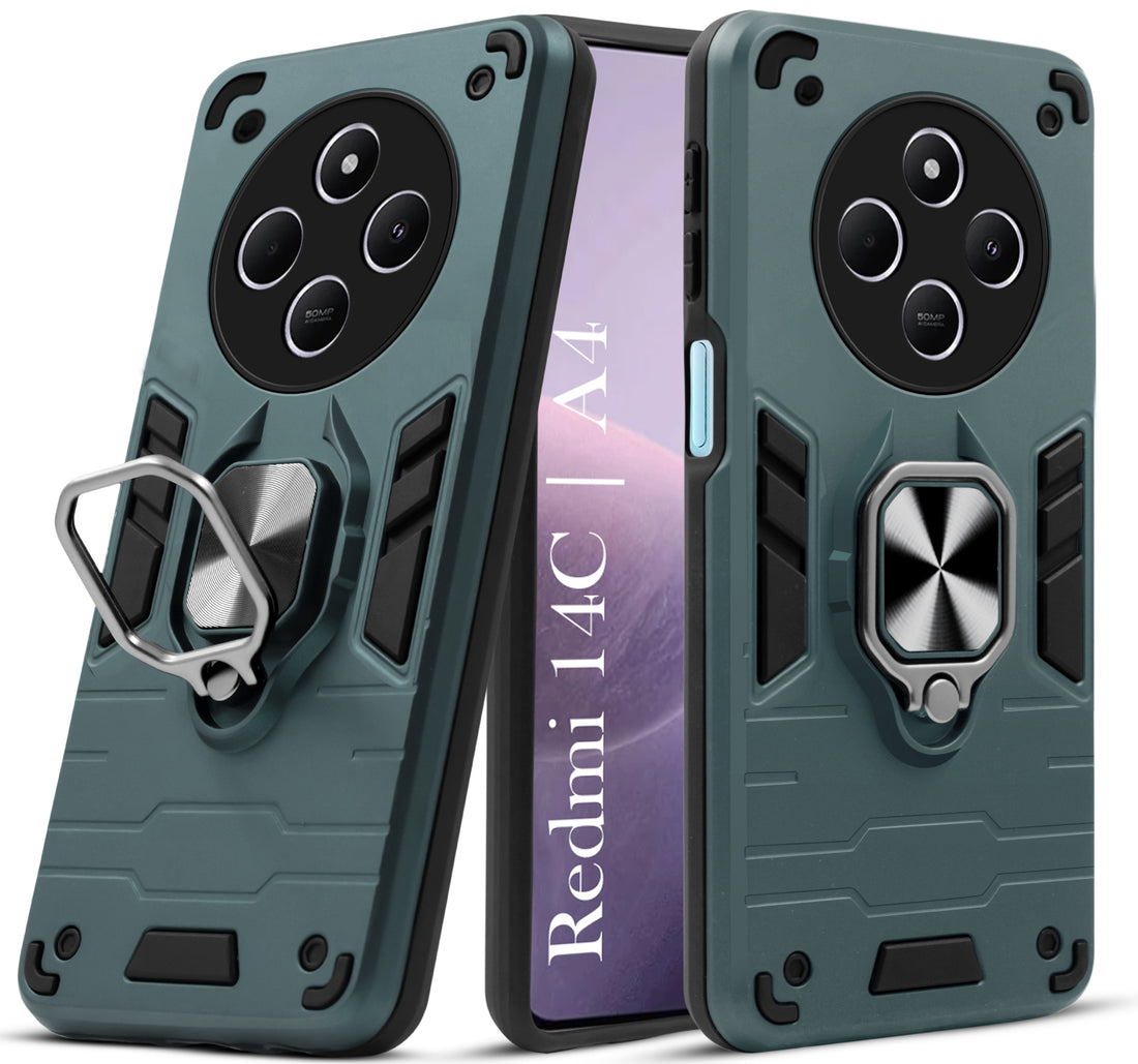 For Redmi A4 5G | Xiaomi Redmi 14C Back Cover Case (Shockproof Polycarbonate Dual Layer Hybrid Armor)