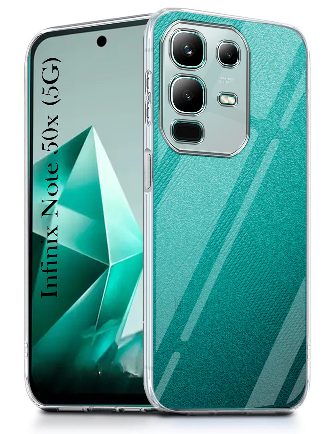 For Infinix Not 50x Back Cover ( Silicone Clear Shockproof Case with Camera Protection | Soft and Flexible | Transparent)