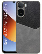 For Redmi A7 Pro (4G | 5G) Back Cover Case (Dual PU Leather Stitch | Professional Minimalist | Soft and Flexible)