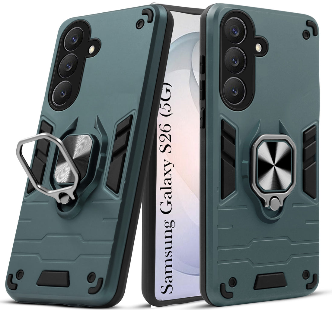 For Samsung Galaxy S26 5G Back Cover Case Hybrid Armor (Shockproof Dual Layer Polycarbonate |Ring Holder Kickstand)