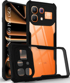 For Infinix Note 60 Pro 5G Back Cover Case Hybrid (Shockproof with Polycarbonate Clear Panel | Professional Black)