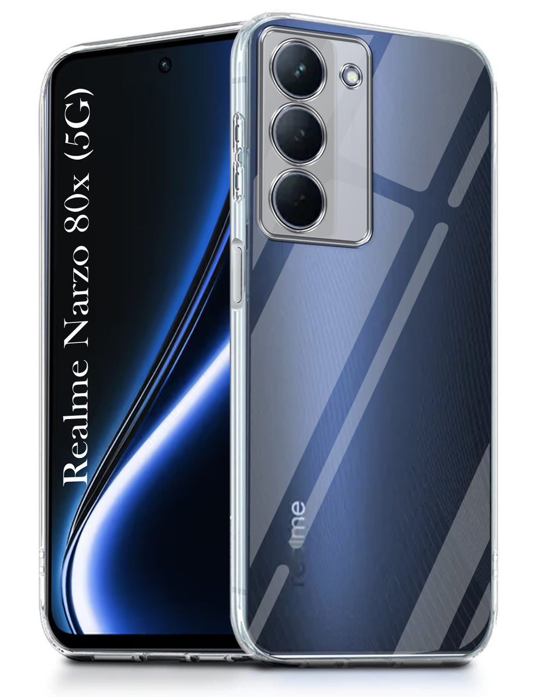 For Realme Narzo 80x Back Cover ( Silicone Clear Shockproof Case with Camera Protection | Soft and Flexible | Transparent)