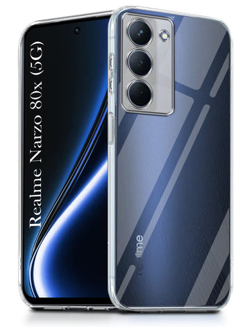 For Realme Narzo 80x Back Cover ( Silicone Clear Shockproof Case with Camera Protection | Soft and Flexible | Transparent)