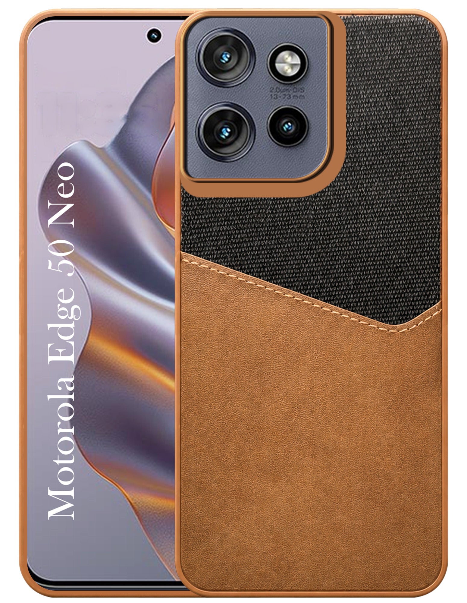 For Motorola Moto Edge 50 Neo Back Cover Case (Dual PU Leather Stitch | Professional Minimalist | Soft and Flexible)