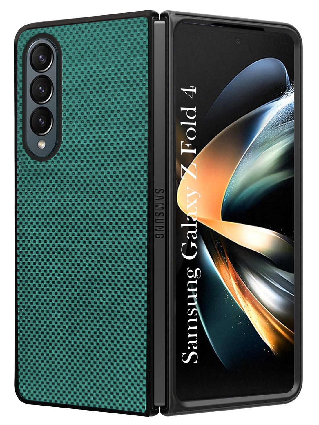 For Samsung Galaxy Z Fold 4 5G Back Flip Case Cover (Craft Printed Design | Hybrid Texture | Inside Microfiber Cloth)