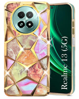 For Realme 13 Back Cover Case (Dual Design Glitter Sparkle and Detachable Diamond Print Case | Soft and Flexible)