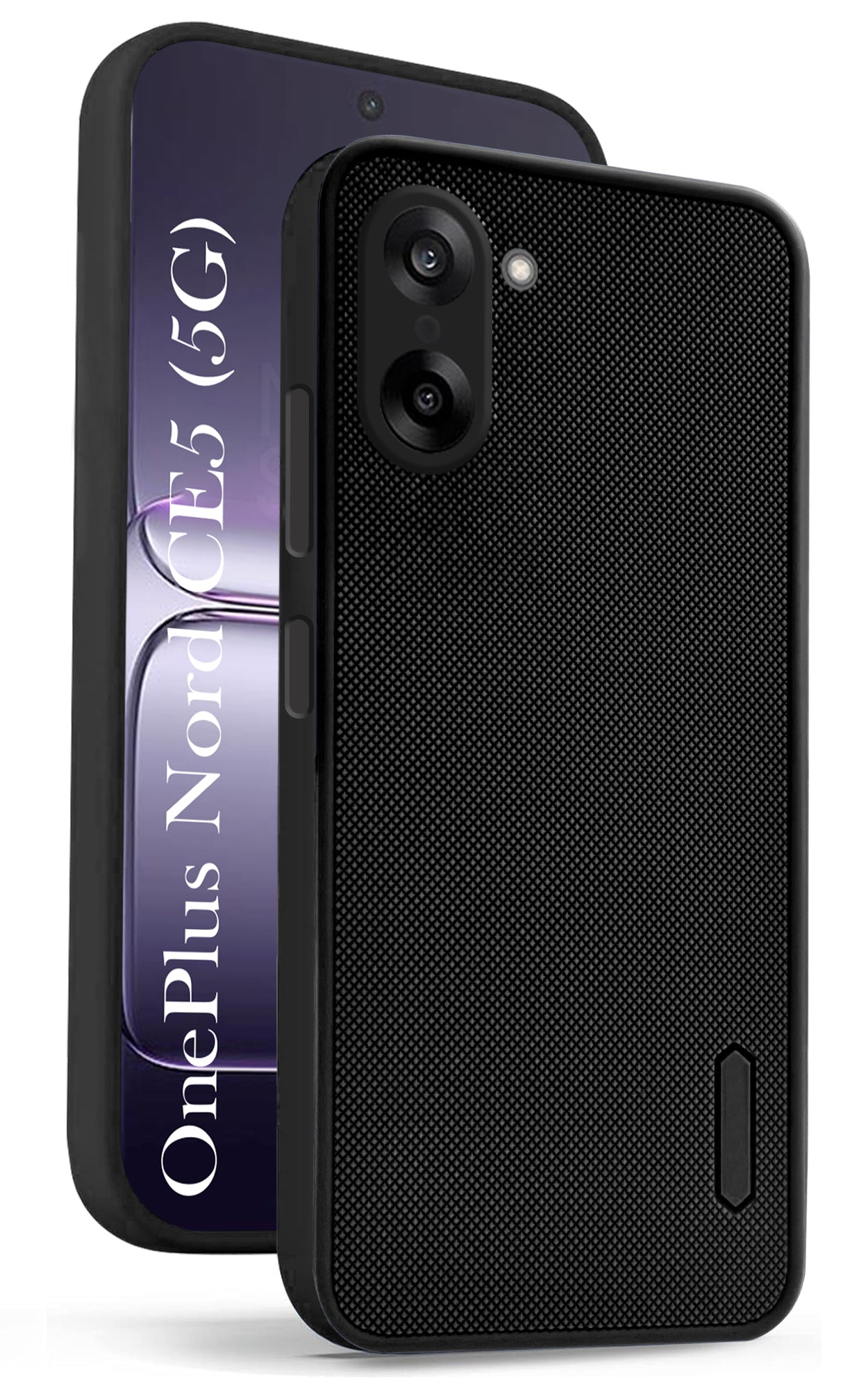 For Oneplus Nord CE 5 Back Cover Case (Textured Grip Design | Micro-Fiber Cloth Inside | Slim and Light Weight | Soft Touch and Feel | Black)