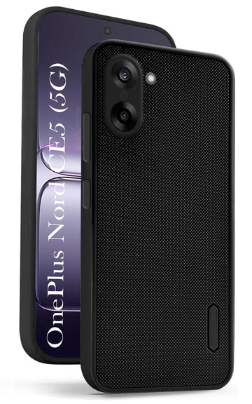 For Oneplus Nord CE 5 Back Cover Case (Textured Grip Design | Micro-Fiber Cloth Inside | Slim and Light Weight | Soft Touch and Feel | Black)