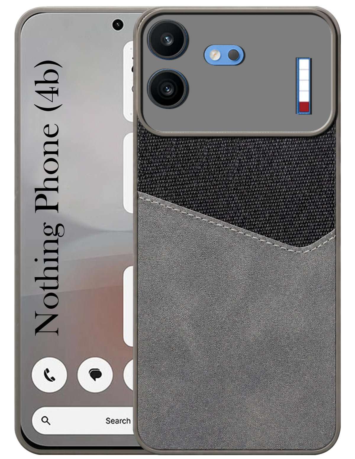 For Nothing Phone 4B 5G Back Cover Case (Dual PU Leather Stitch | Professional Minimalist | Soft and Flexible)
