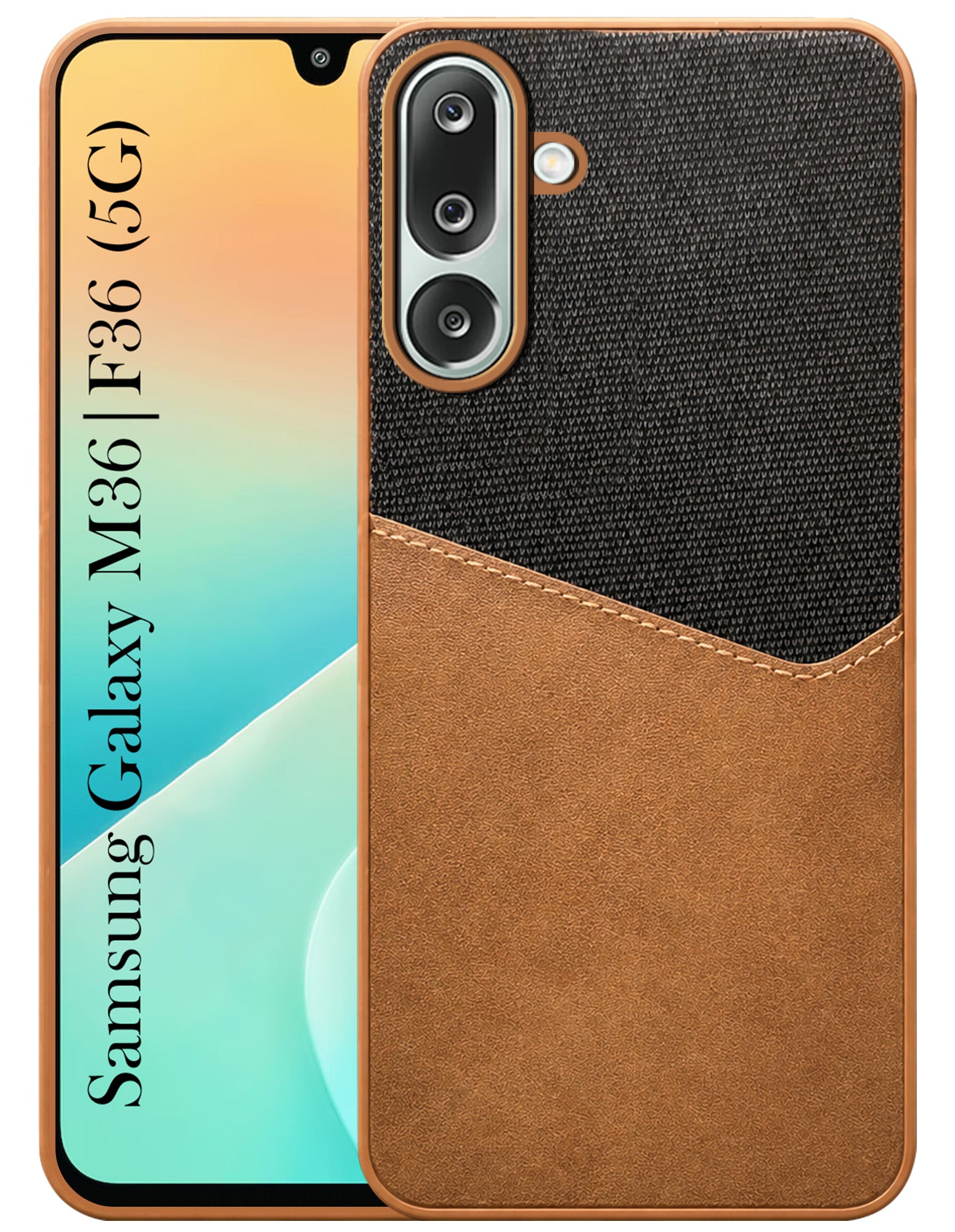 For Samsung Galaxy M36 | Samsung Galaxy F36 Back Cover Case (Dual PU Leather Stitch | Professional Minimalist | Soft and Flexible)
