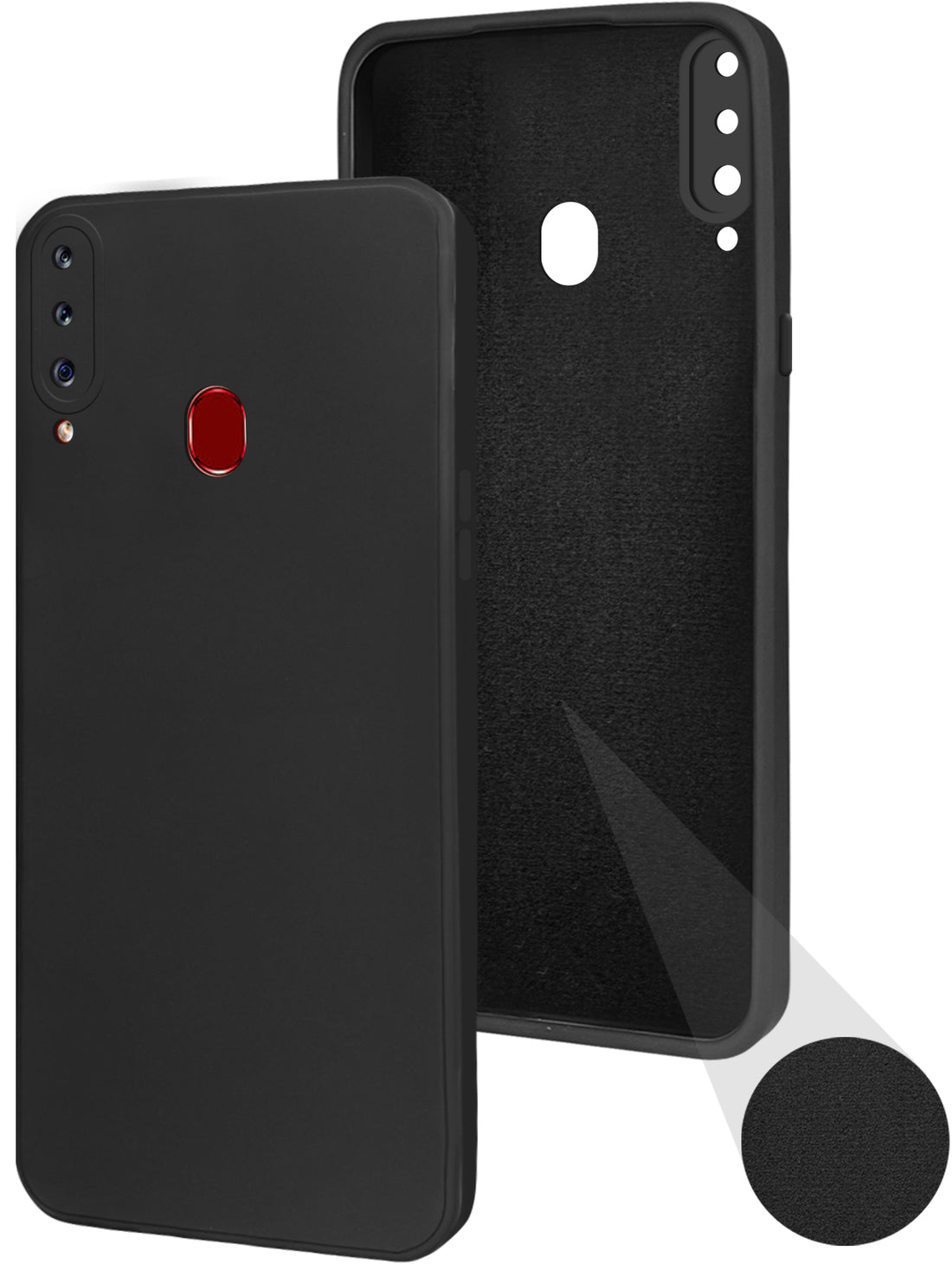 For Samsung Galaxy A20s Back Cover Case ( Matte Finish Silicone with Inside Fiber cloth)