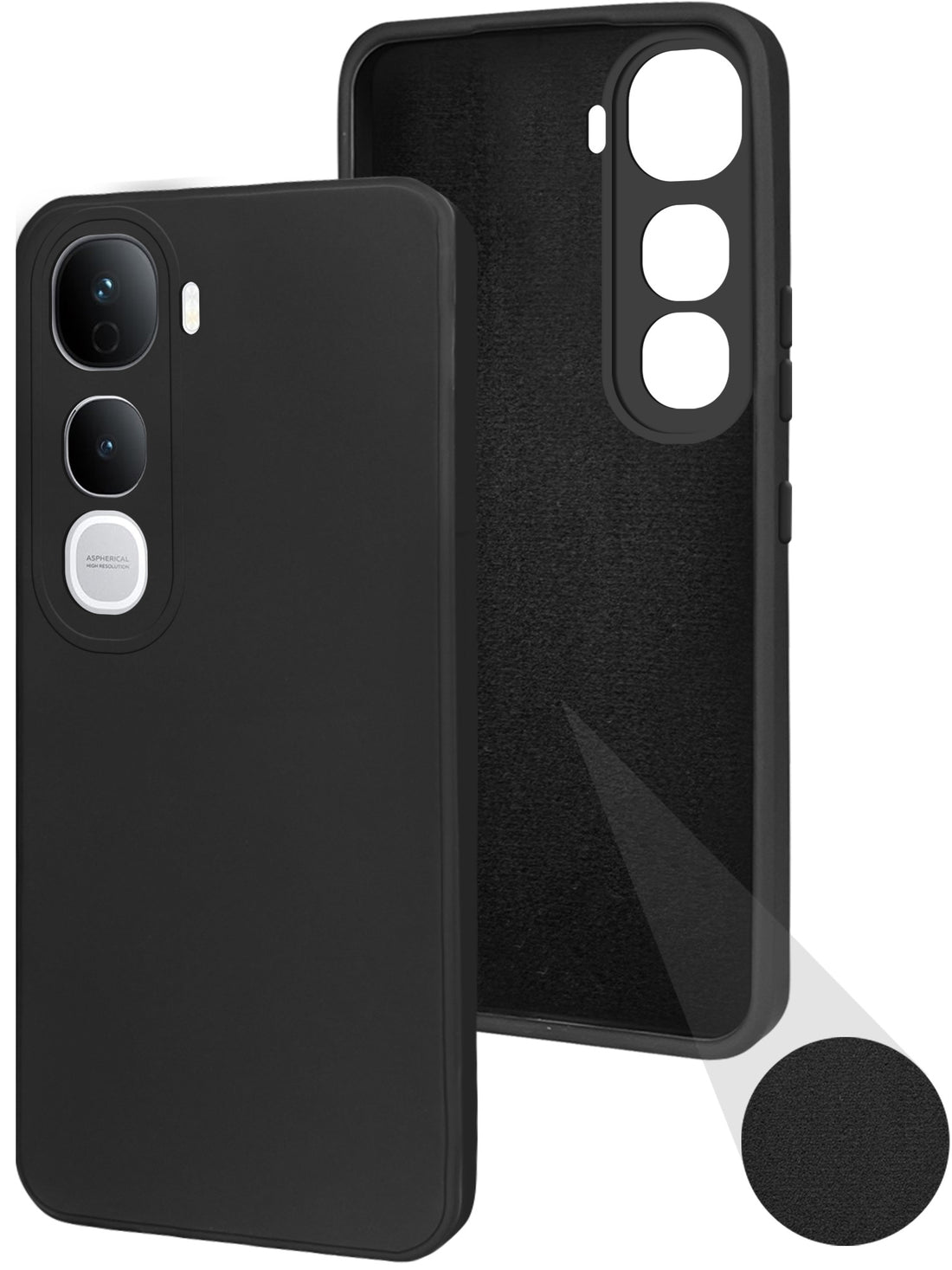 For Vivo Y400 Pro Back Cover Case ( Matte Finish Silicone with Inside Fiber cloth)