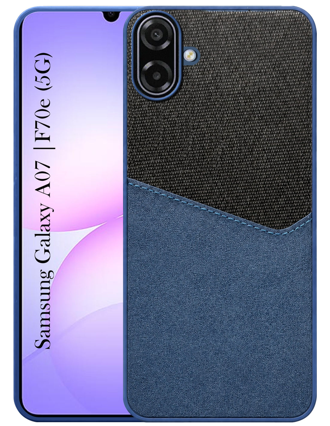 For Samsung Galaxy A07 5G | F70e 5G Back Cover Case (Dual PU Leather Stitch | Professional Minimalist | Soft and Flexible)