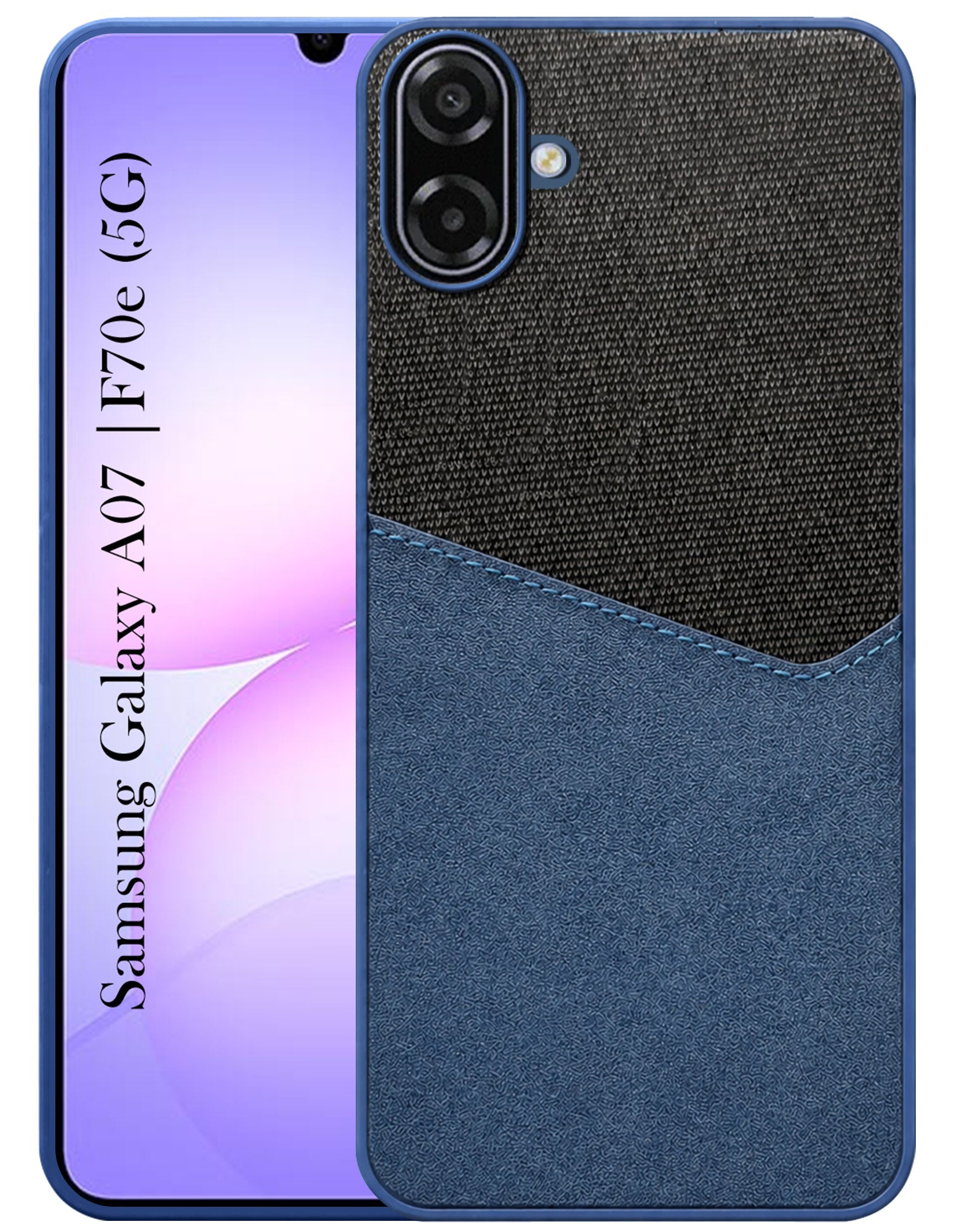 For Samsung Galaxy A07 5G | F70e 5G Back Cover Case (Dual PU Leather Stitch | Professional Minimalist | Soft and Flexible)