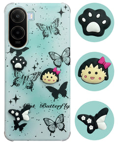 For Poco C85x 5G Back Cover Case (3D Cute Cartoons | Hard Back Side Soft | Matte Premium Finish | HD Printing)