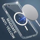 For Apple iPhone 7 | iPhone 8 Back Cover Case Lifetime Anti-Yellow MagSafe Compatible Clear (Sleek Hard Crystal | Shockproof and Camera Protection)