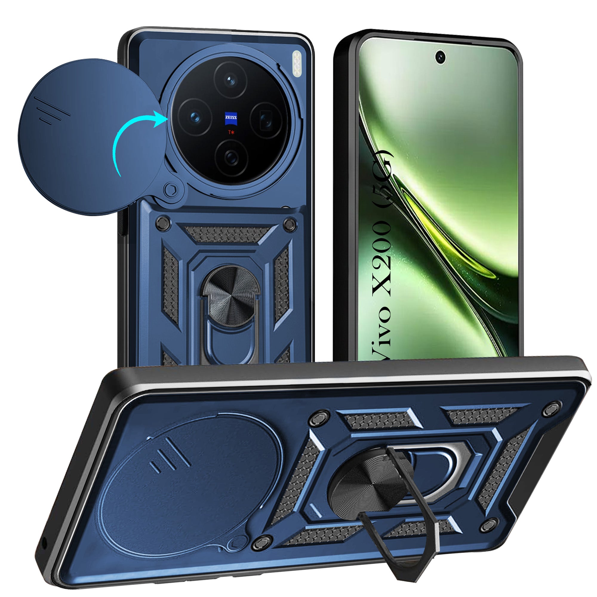 For Vivo X200 Back Cover Case (Hybrid Dual Armor Polycarbonate)