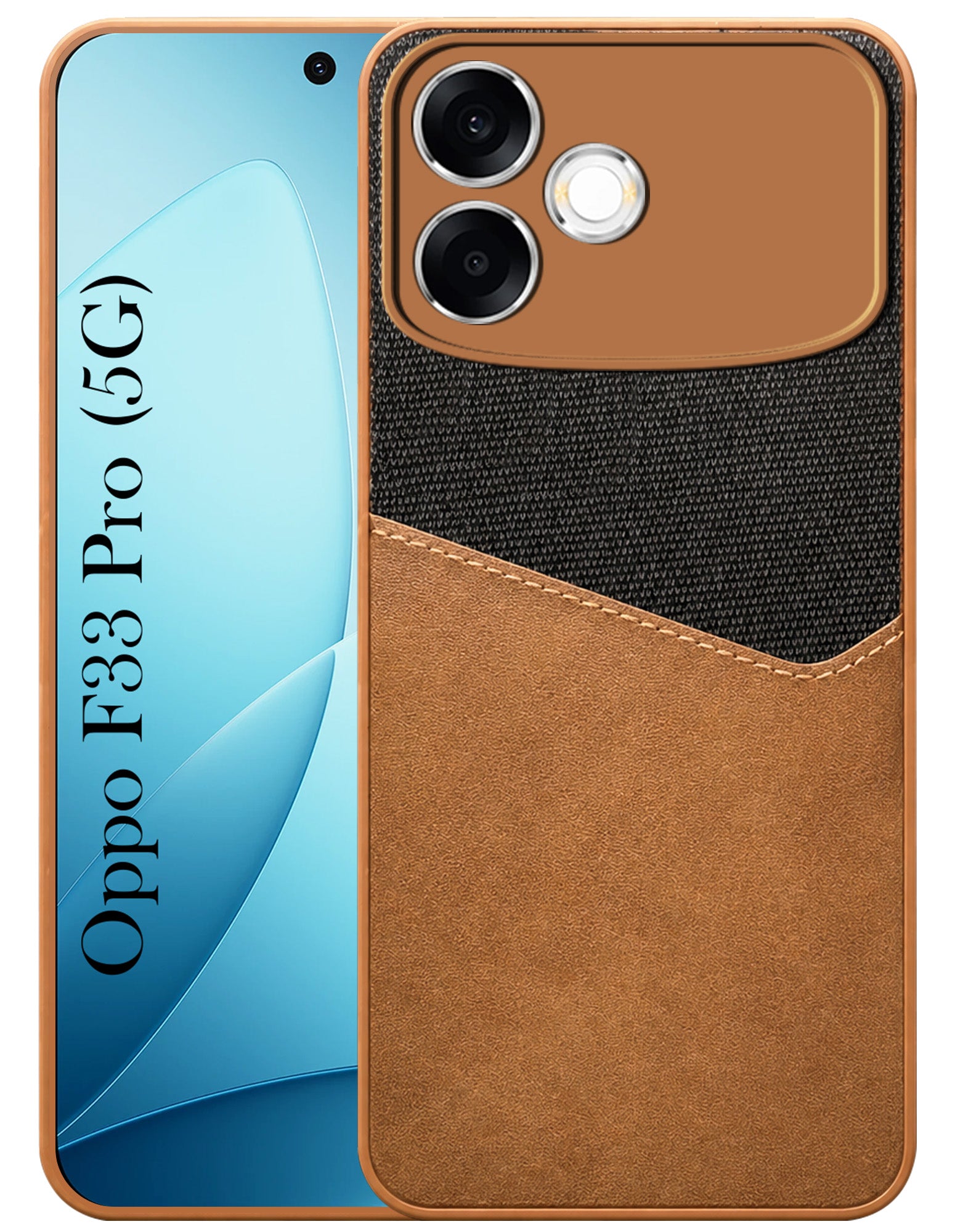 For Oppo F33 Pro 5G Back Cover Case (Dual PU Leather Stitch | Professional Minimalist | Soft and Flexible)