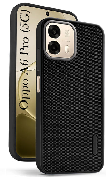 For Oppo A6 Pro Back Cover Case Rubberised (Textured Grip Design | Micro-Fiber Cloth Inside | Slim and Light Weight | Soft Touch and Feel)