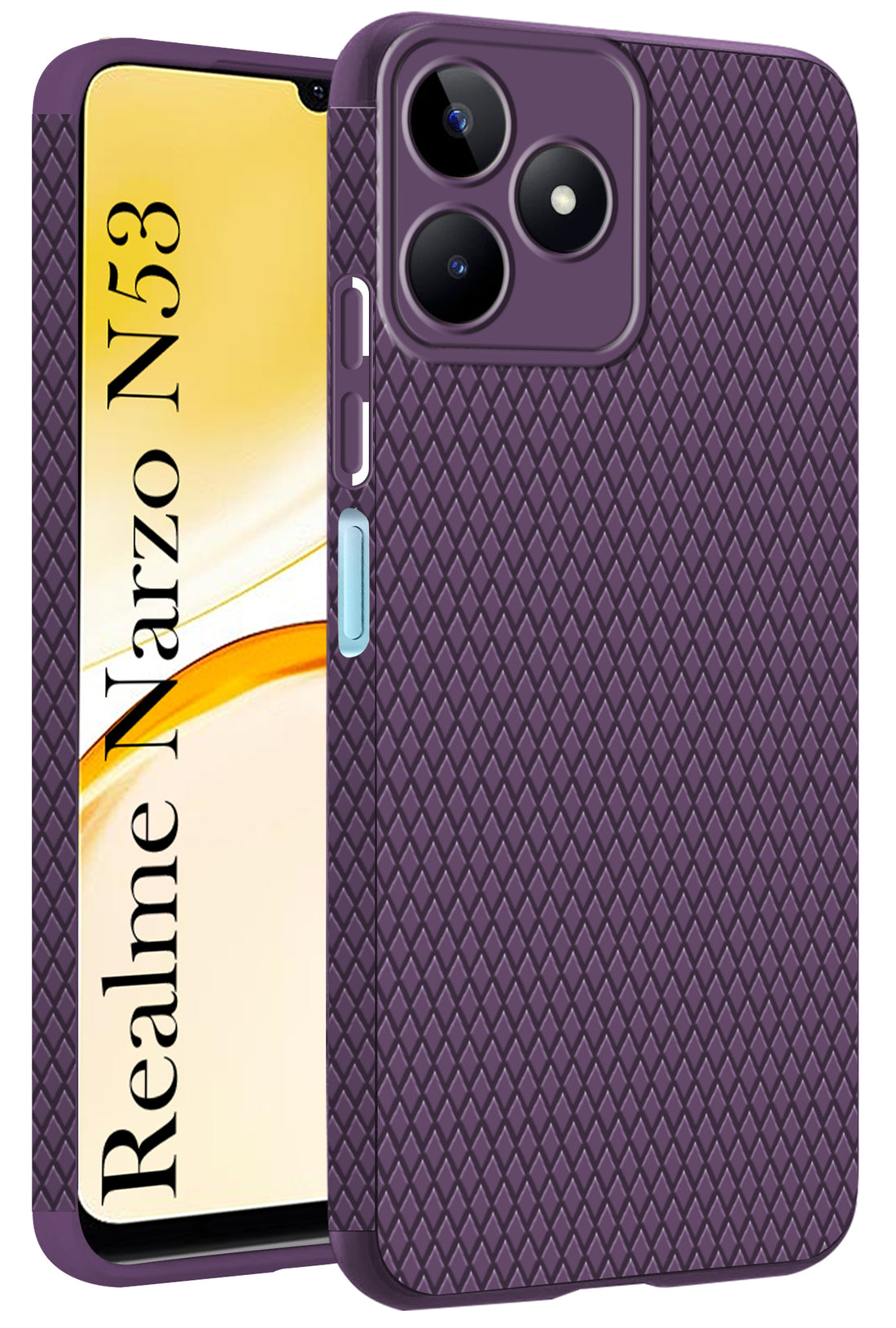 For Realme Narzo N53 Back Cover Case (Liquid Silicone | Side Grip | Camera Protection)