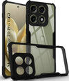 For Motorola Moto Edge 70 Pro Back Cover Case Hybrid (Shockproof with Polycarbonate Clear Panel | Professional Black)